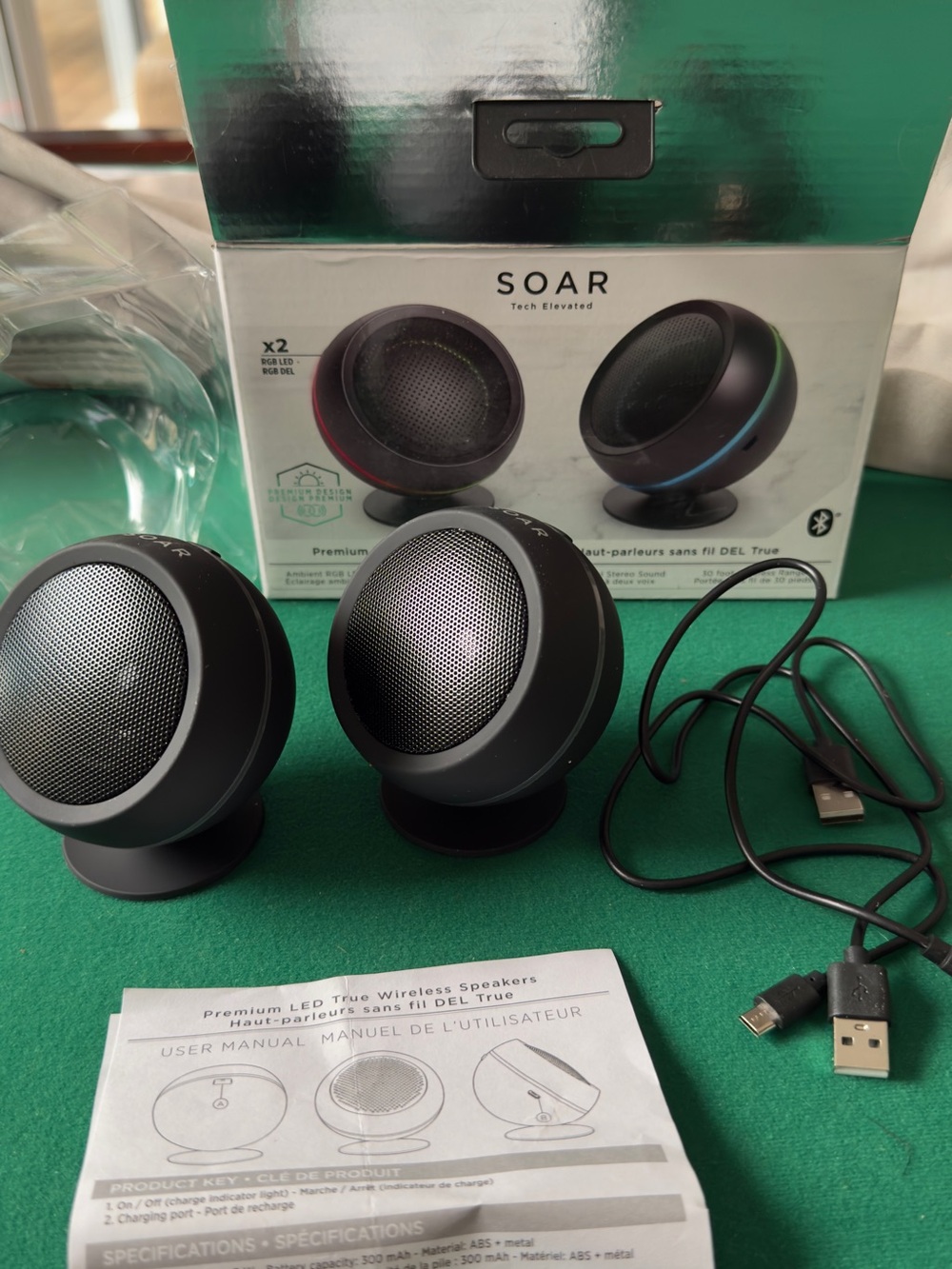 SOAR Premium LED True Wireless Bluetooth Speakers (Pair) – Brand New in Box